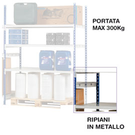 Set 3copri ripiani in metallo 60x100cm per scaffale Rang'Eco300