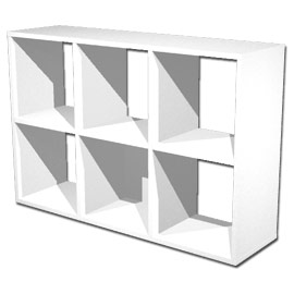 LIBRERIA 6 CASELLE 104x29,2cm-H69,8cm BIANCO - RAINBOW