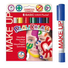 MAKE UP TEMPERA SOLIDA PLAYCOLOR ASTUCCIO CON 6 COLORI BRILLANTI