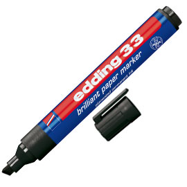 MARCATORE EDDING 33 PERMANENTE PUNTA SCALPELLO NERO