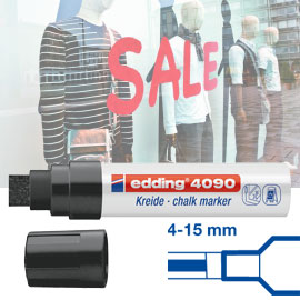 Marcatore EDDING 4090 punta scalpello gesso liquido nero