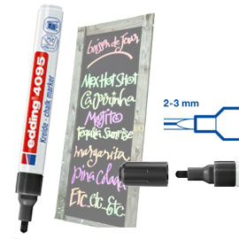 Marcatore EDDING 4095 punta conica gesso liquido nero