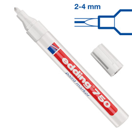 Marcatore EDDING 750 punta media vernice bianco