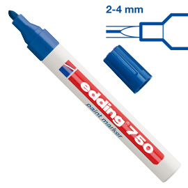 Marcatore EDDING 750 punta media vernice blu