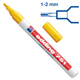 Marcatore EDDING 751 punta fine vernice giallo