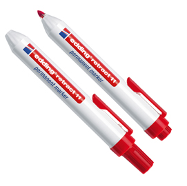 Marcatore permanente 11 Retract punta conica rosso Edding