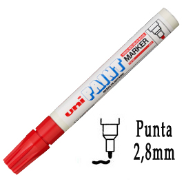 Marcatore UNI PAINT PX20 punta conica 2,8mm rosso UNI MITSUBISHI