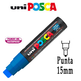 Marcatore UNI POSCA PC17K p.scalpello 15mm blu UNI MITSUBISHI
