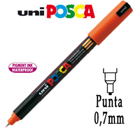 Marcatore UNI POSCA Pen PC1M p.extra fine 0,7mm arancio UNI MITSUBISHI