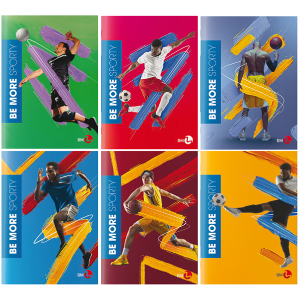 Maxiquaderno A4 36fg+2 100gr rigo di 3a SPORTY Be More 2024 BM