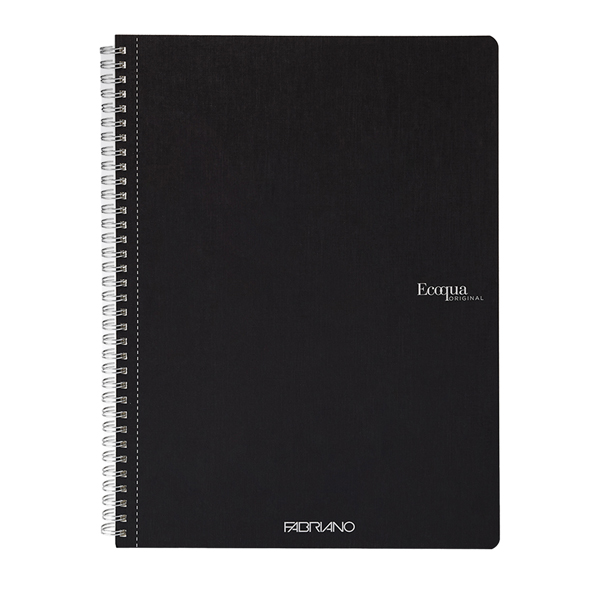 Maxiquaderrno A4 70fg 90gr 1 rigo Ecoqua Original spiralato nero Fabriano
