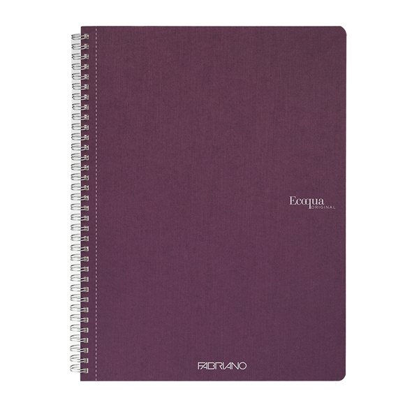 Maxiquaderrno A4 70fg 90gr 1 rigo Ecoqua Original spiralato vino Fabriano
