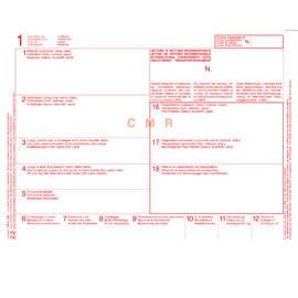 MODELLO CMR LETTERA VETTURA INTERNAZ. 5COPIE autoric 12''x24CM 100FG E0052BIS