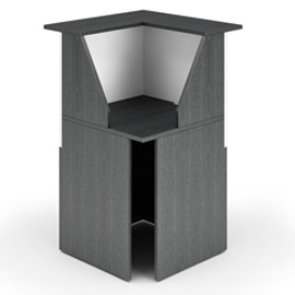 MODULO RECEPTION 90  76x76x117cm NERO VEN. /BIANCO - PRESTIGE