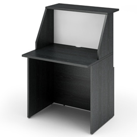 MODULO RECEPTION SOPRALZO+DESKTOP 80x76x117cm NERO VEN. /BIANCO - PRESTIGE