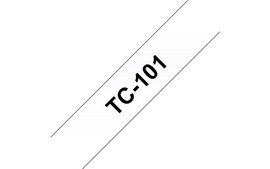 NASTRI SERIE TC DA 12 MM - COLORE NASTRO: TRASPARENTE - COLORE SCRITTA: NERO