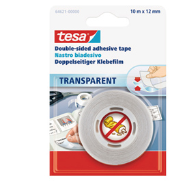NASTRO BIADESIVO 10MTX12MM TRASPARENTE (BLS 64-621 TESA