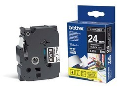 NASTRO BROTHER TZ-E355 24MMX8MT BIANCO/NERO