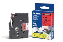 NASTRO BROTHER TZE-431 12MMx8MT NERO/ROSSO