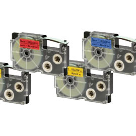 NASTRO CASIO 12MM X 8MT NERO SU TRASPARENTE