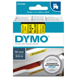 NASTRO DYMO TIPO D1 (19MMX7MT NERO/GIALLO 458080