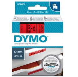 NASTRO DYMO TIPO D1 (19MMX7MT NERO/ROSSO 458070