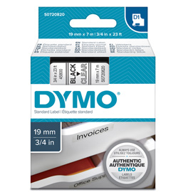 NASTRO DYMO TIPO D1 (19MMX7MT NERO/TRASPARENTE 458000