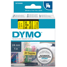 NASTRO DYMO TIPO D1 (24MMX7MT NERO/GIALLO 537180