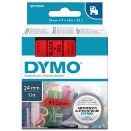NASTRO DYMO TIPO D1 (24MMX7MT NERO/ROSSO 537170