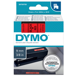 NASTRO DYMO TIPO D1 (9MMX7M NERO/ROSSO 409170