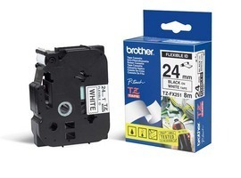 NASTRO LAM. FLESSIBILE TZE-FX251 24MMx8MT NERO/BIANCO