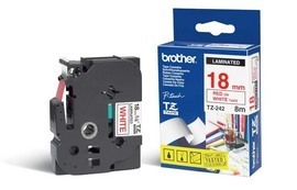NASTRO LAMINATO BROTHER TZE-242 18MMx8MT ROSSO/BIANCO