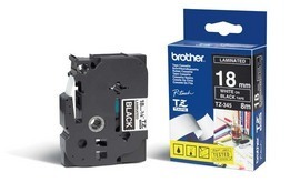 NASTRO LAMINATO BROTHER TZE-345 18MMx8MT BIANCO/NERO