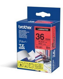 NASTRO LAMINATO BROTHER TZE-461 36MMx8MT NERO/ROSSO