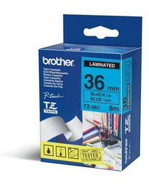 NASTRO LAMINATO BROTHER TZE-561 36MMx8MT NERO/BLU