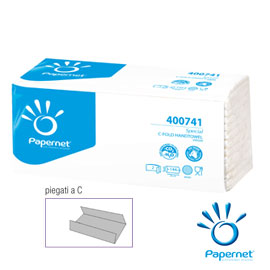 Pacco 144 asciugamani piegati a C Goffrato onda+ Ecolabel Papernet