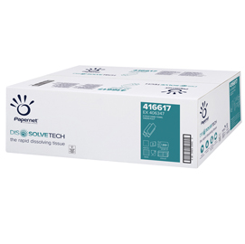 Pacco 200 asciugamani piegati a Z goffrato a onda DissolveTech Papernet