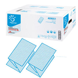 Pacco 250 asciugamani piegati a V goffrato a onda Ecolabel Papernet