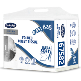Pacco 250 strappi Carta Igienica interfogliata EasyBag BulkySoft