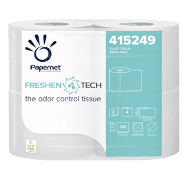 Pacco 4RT Carta igienica 2 veli 33,3mt 300 strappi Freshen Tech Papernet