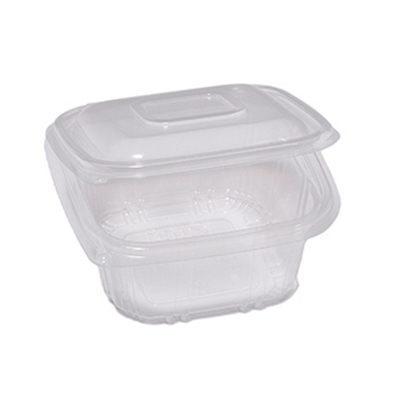 Pack 50 contenitori in PP coperchio incernierato 12x12cm H5,5cm Europack QC0-375