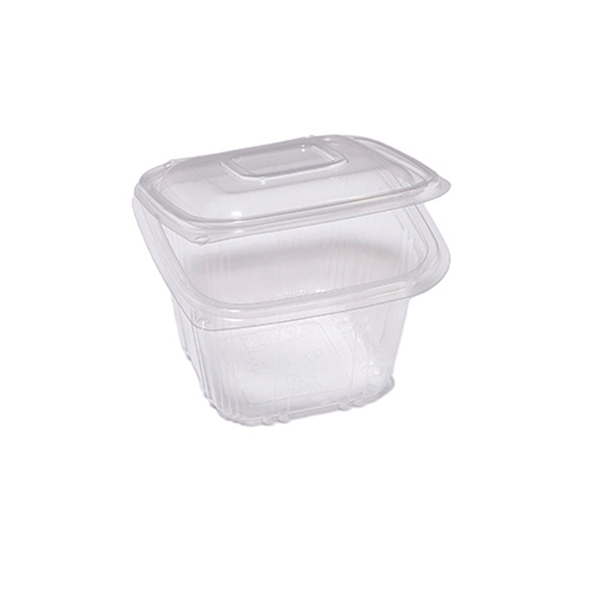 Pack 50 contenitori in PP coperchio incernierato 12x12cm H7,5cm Europack QC0-500