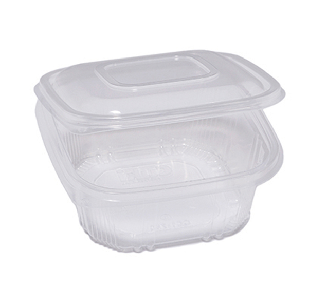 Pack 50 contenitori in PP coperchio incernierato 15,5x15,5cm H5,7cm QC1-750