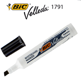 Pennarello VELLEDA 1791 punta scalpello whiteboard nero BICÂ®
