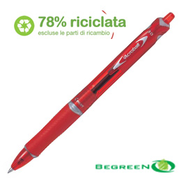 PENNA SFERA SCATTO ACROBALL PLASTIC 1.0MM ROSSO BEGREEN PILOT