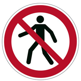 Pittogramma adesivo da terra ''Vietato ai pedoni'' D 43cm 1732 Durable