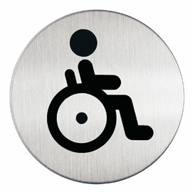 PITTOGRAMMA D 8,3cm 'TOILETTE DISABILI' IN ACCIAIO