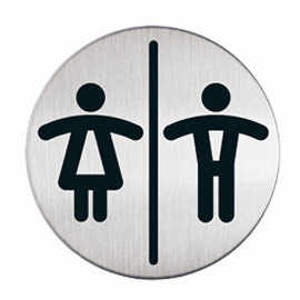 PITTOGRAMMA D 8,3cm 'TOILETTE UOMO/DONNA' IN ACCIAIO
