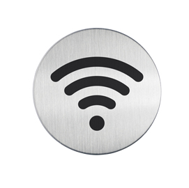 PITTOGRAMMA D 8,3cm 'Wi-Fi' IN ACCIAIO