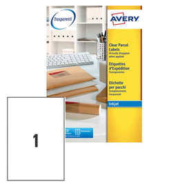 Poliestere adesivo J8567 trasparente 25fg A4 210x297mm (1et/fg inkjet Avery
